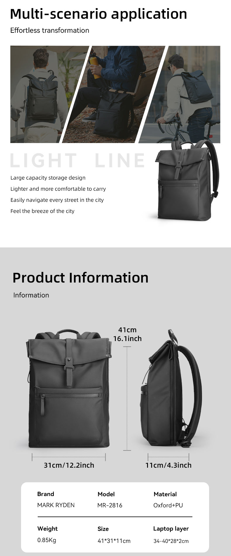 India Business Travel School Laptop Backpack