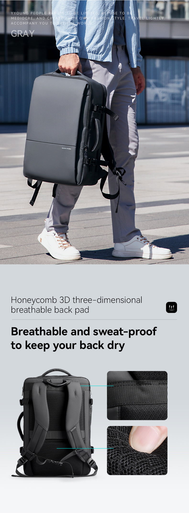 MARK RYDEN Multifunctional Duffel Bag, Casual Daily 3 In 1 Duffel Bag